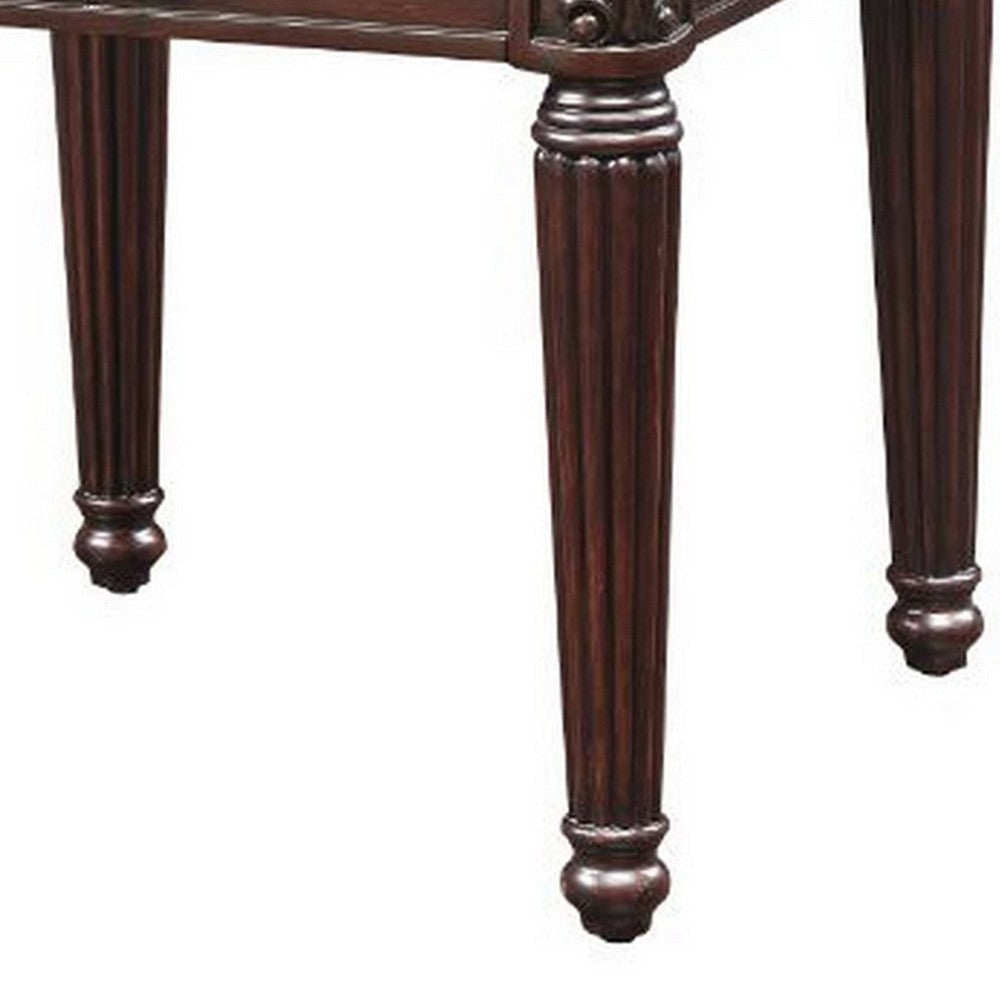 End Table with Traditional Style and Turned Legs Espresso Brown BM250596