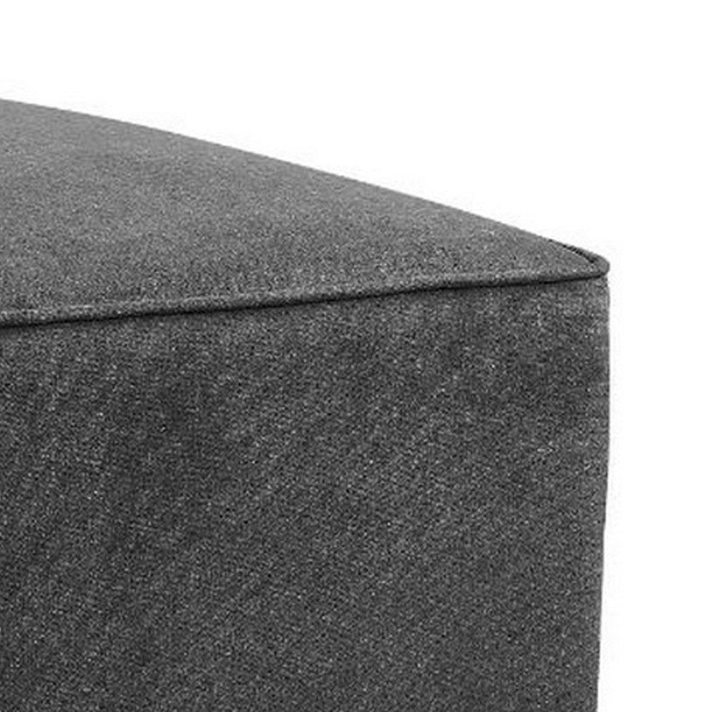 Ottoman with Piped Stitching and Plastic Feet Gray BM250606