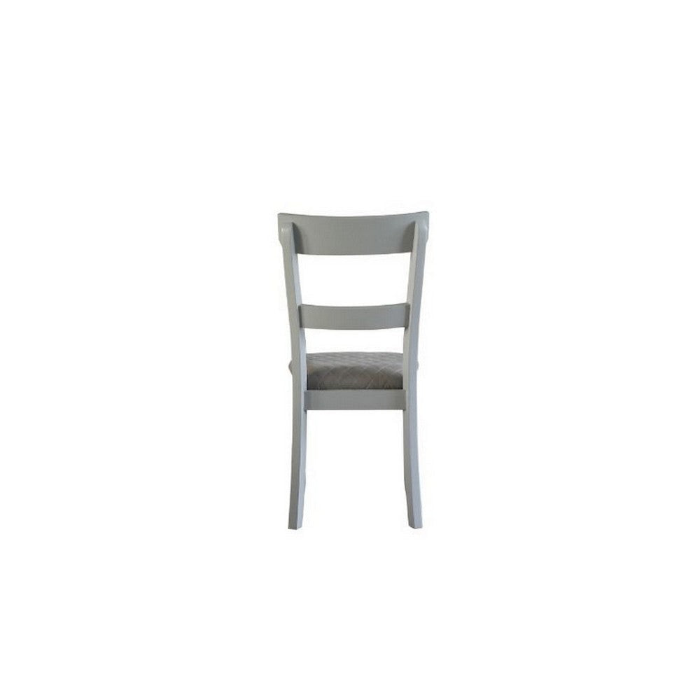 Side Chair with Fabric Seat and Open Back Set of 2 Beige BM250684