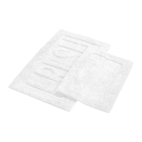 Veria Bath Mat Set | FRESH Sculpted Details | 2 Piece | White