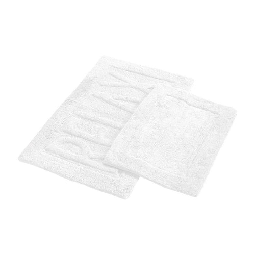 Veria Bath Mat Set | RELAX Sculpted Details | 2 Piece | White
