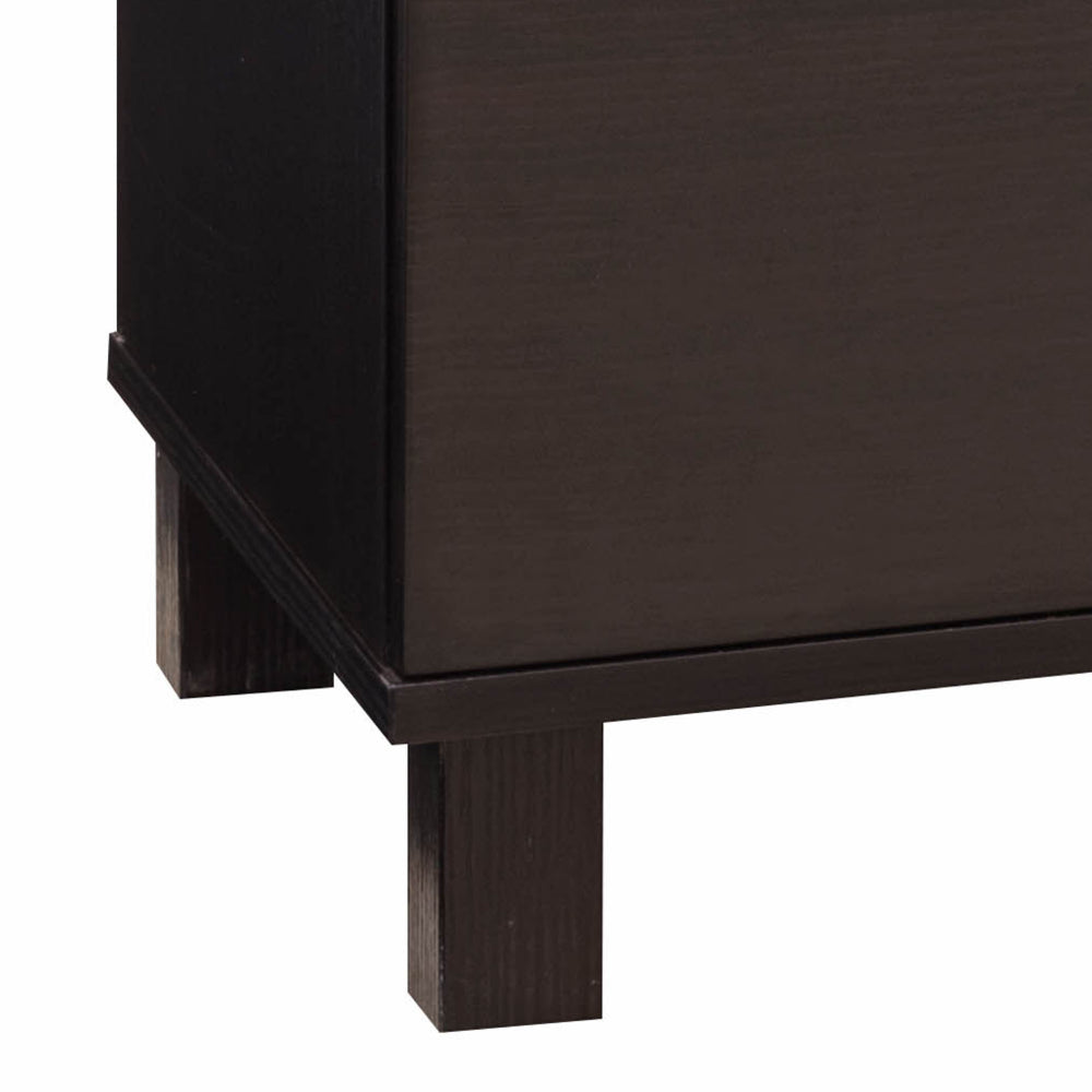 Dresser with 6 Drawers and Cut Out Pulls Dark Brown By Casagear Home BM261500