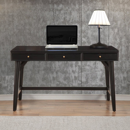 Nova Writing Desk | 3 Drawers | Angled Legs | Black