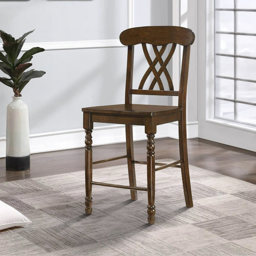 Cora Counter Stool Set | X-Back Design | Brown