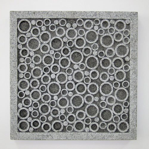 Transitional Sandstone Wall Decor with Bubble Pattern, Large, Gray