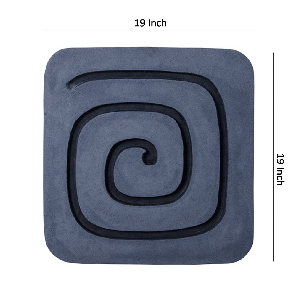 Sandstone Wall Decor with Square Spiral Design Gray and Black BM26637