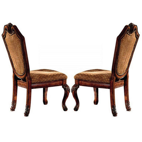 Cora Side Chair Set | Crown Top | Fabric Seat | Brown