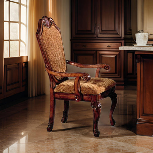 Cora Armchair Set | Crown Top | Fabric Seat | Brown