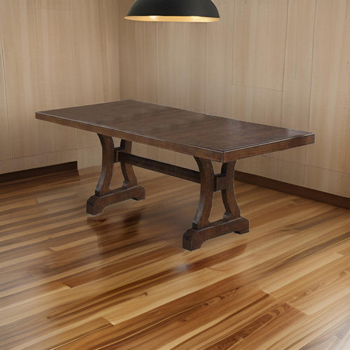 Dorian Dining Table | Trestle Base | Extension Leaf | Brown