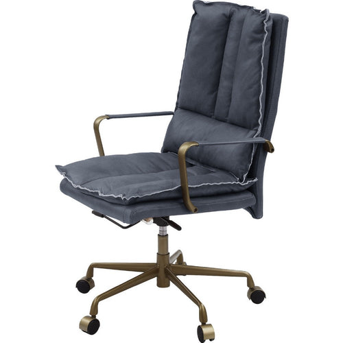 Preston Office Chair | Faux Leather Seat | Tufted Back | Gray