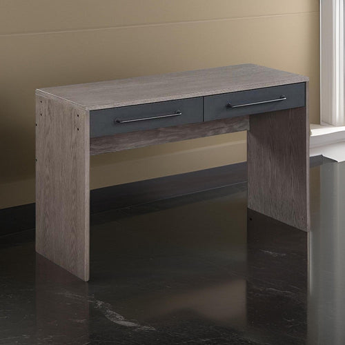 Preston Writing Desk | 2 Drawers | Panel Base | Gray