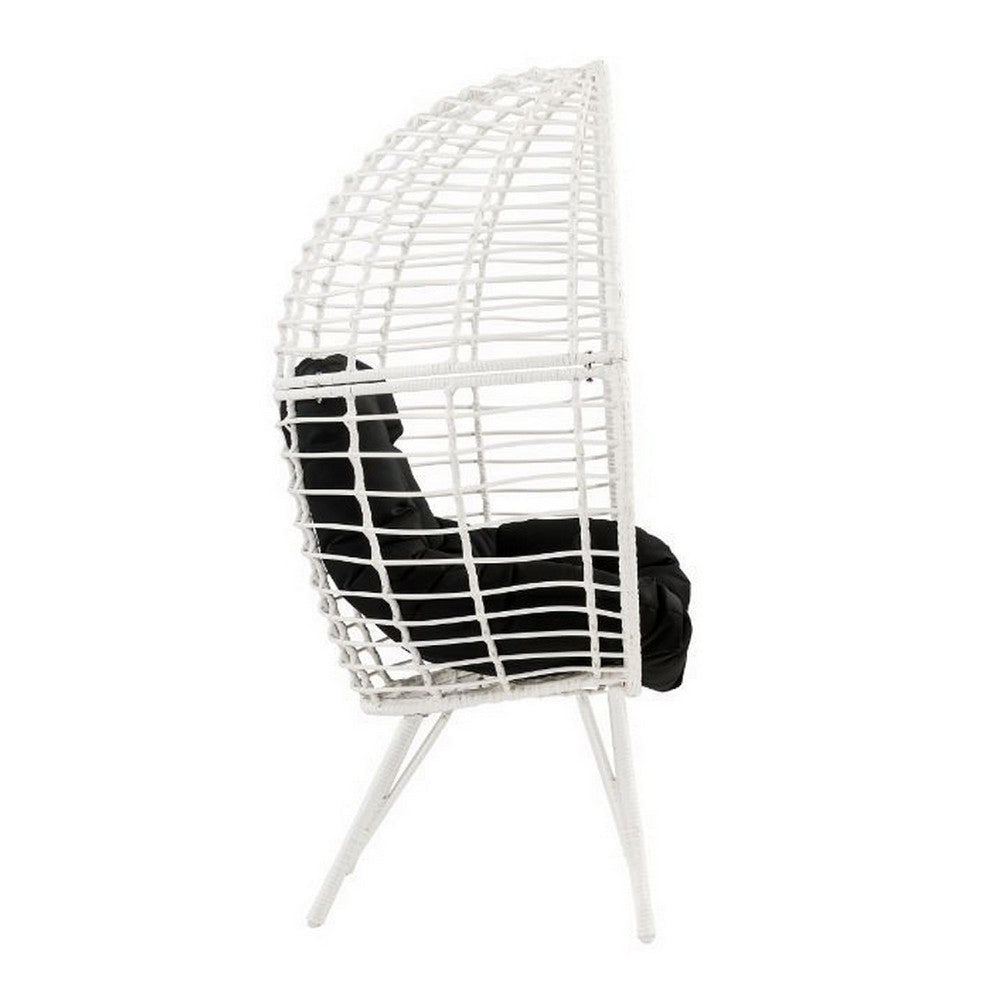 Arlo Lounge Chair | Wicker Patio | Angled Metal Legs | White BM269036