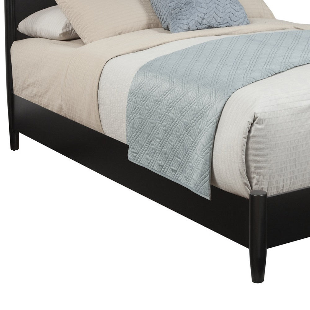 Queen Platform Bed with Panel Headboard, Black