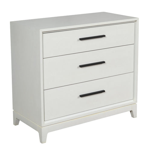 Chest with 3 Drawers and Wooden Frame, Off White