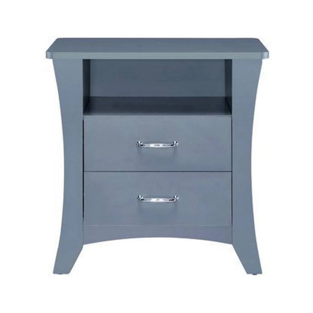 Accent Table with 2 Drawers and Open Compartment Gray BM269583