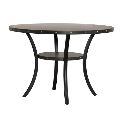 Dining Table | 48" Round Top | Flared Legs | Gray Wood
