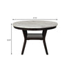 Kate 47 Inch Round Dining Table with Faux Marble Top White and Black By Casagear Home BM272103
