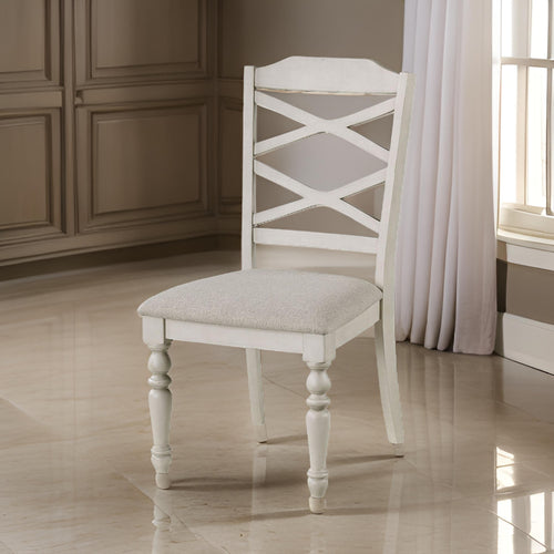 Katherine Side Chair | 38" | Fabric Seat | Set of 2 | White