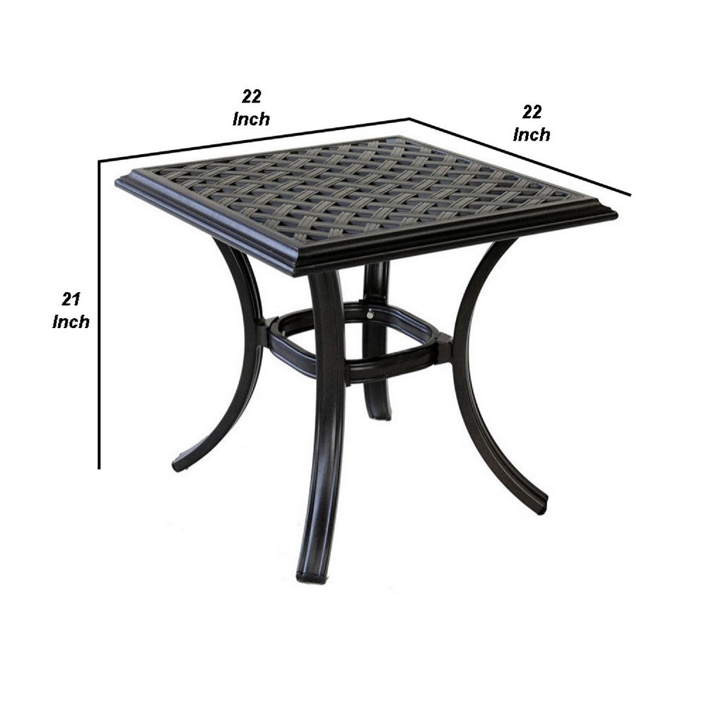 Wynn Outdoor End Table | 22’’ | Pattern Top | Black BM272250