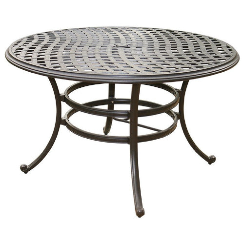 Wynn Outdoor Dining Table | 49" Round Top | Black Metal