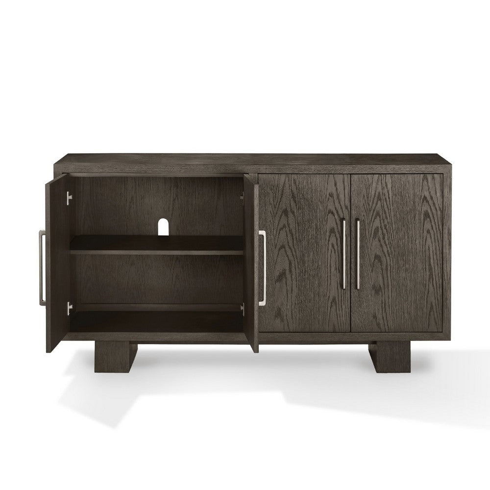 Mod 68 Inch Sideboard Buffet Cabinet Rubberwood Grain Details Ash Gray BM274141