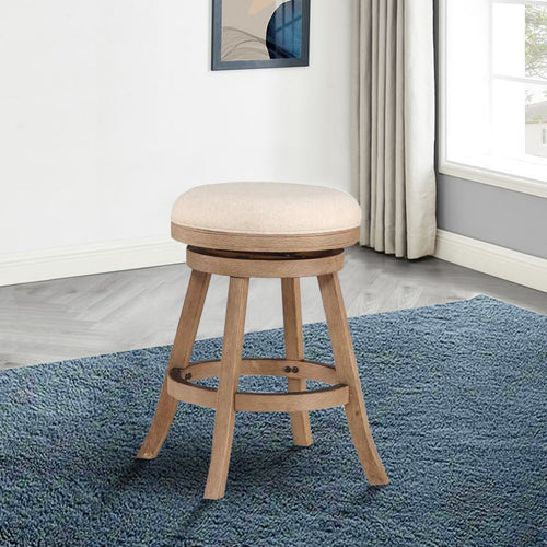 Liam Counter Stool | 24" | Swivel Seat | Foam Cushion | Ivory