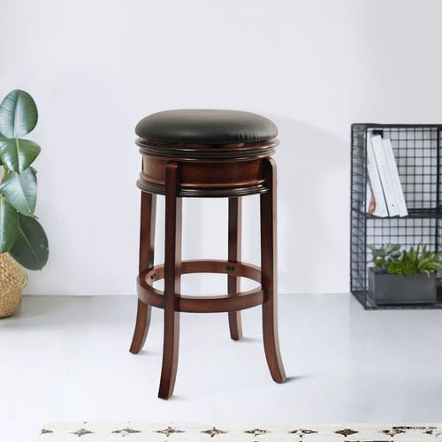 Sabi Swivel Counter Stool | 29" | Faux Leather | Brown