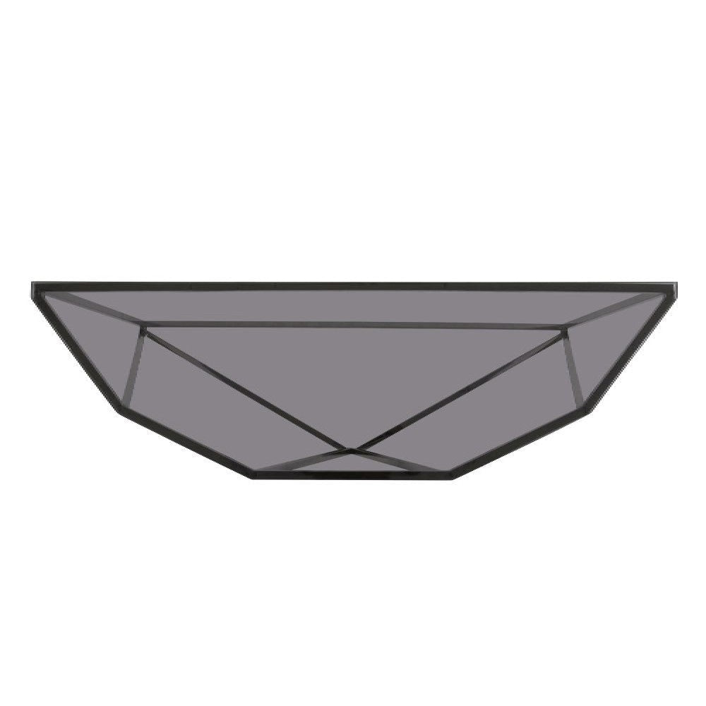 Cox 20 Inch Console Sideboard Table Smoke Glass Top Geometric Base Black BM274763