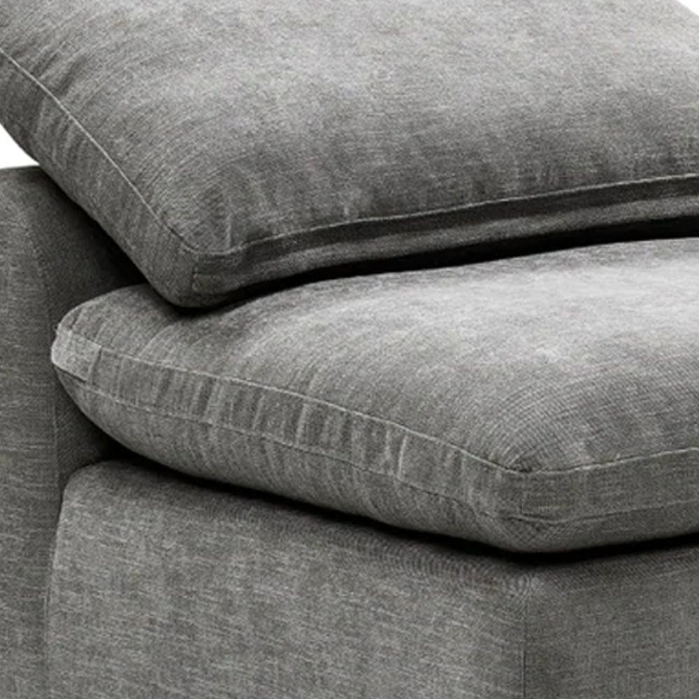 Shar 45 Inch Modular Armless Chair with Loose Pillow Back Fabric Gray BM276218