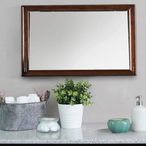 Wall Mirror | 44" | Molded Frame | Cherry Brown