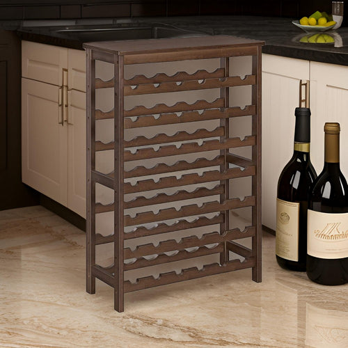 Naomi Wine Rack | 39" | 7 Tier | Bamboo Frame | 42 Bottle | Walnut