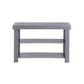 Roy 28 Inch Shoe Bench 2 Tier Storage Rack Bamboo Frame Gray By Casagear Home BM277152