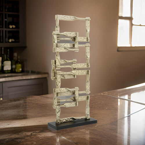 Jodie Modern Accent Decor | 27" | Metal | Stacked Squares | Block Base | Gold