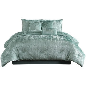 Jay King Comforter Set | 7 Piece | Polyester Velvet Deluxe Texture | Green