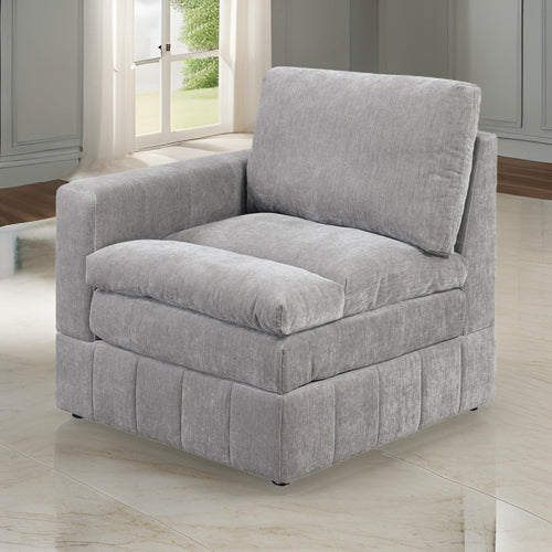Luna Modular 1 Arm Corner Chair | 33" | Triple Plush Seat | Gray