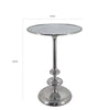 23 Inch Modern Aluminum Side Table Round Tabletop and Base Carved Silver By Casagear Home BM284759