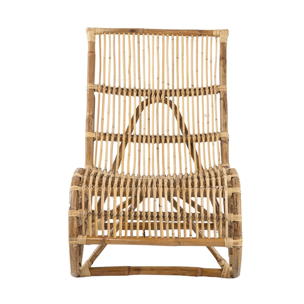Lounge Chair | 35’’ | Retro Style | Rattan | Natural Brown BM284789