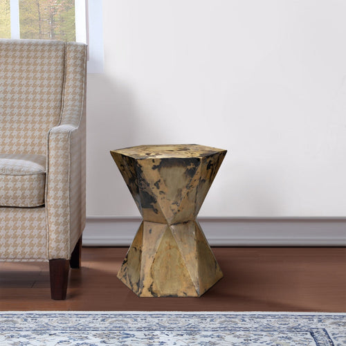 Side Table | 19" | Hourglass Shape | Iron | Patina Gold Finish