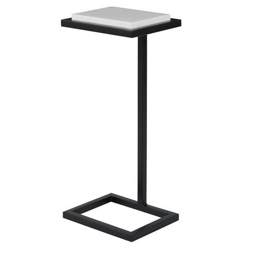 Ario Side Table | 23" | Marble Top | Modern Polished White