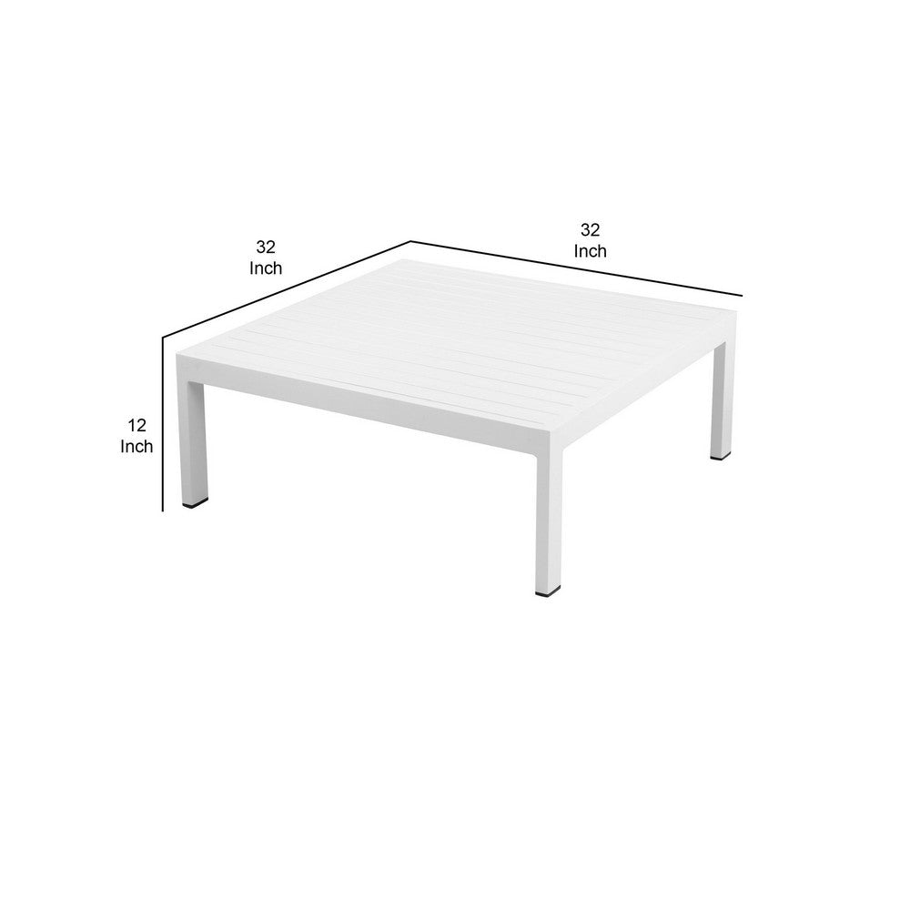 Cilo Coffee Table | 32’’ | Rectangular | White Aluminum Frame BM287725