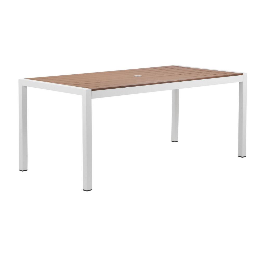 Fifi Dining Table | 71’’ | Brown Polyresin | White Metal Frame BM287789