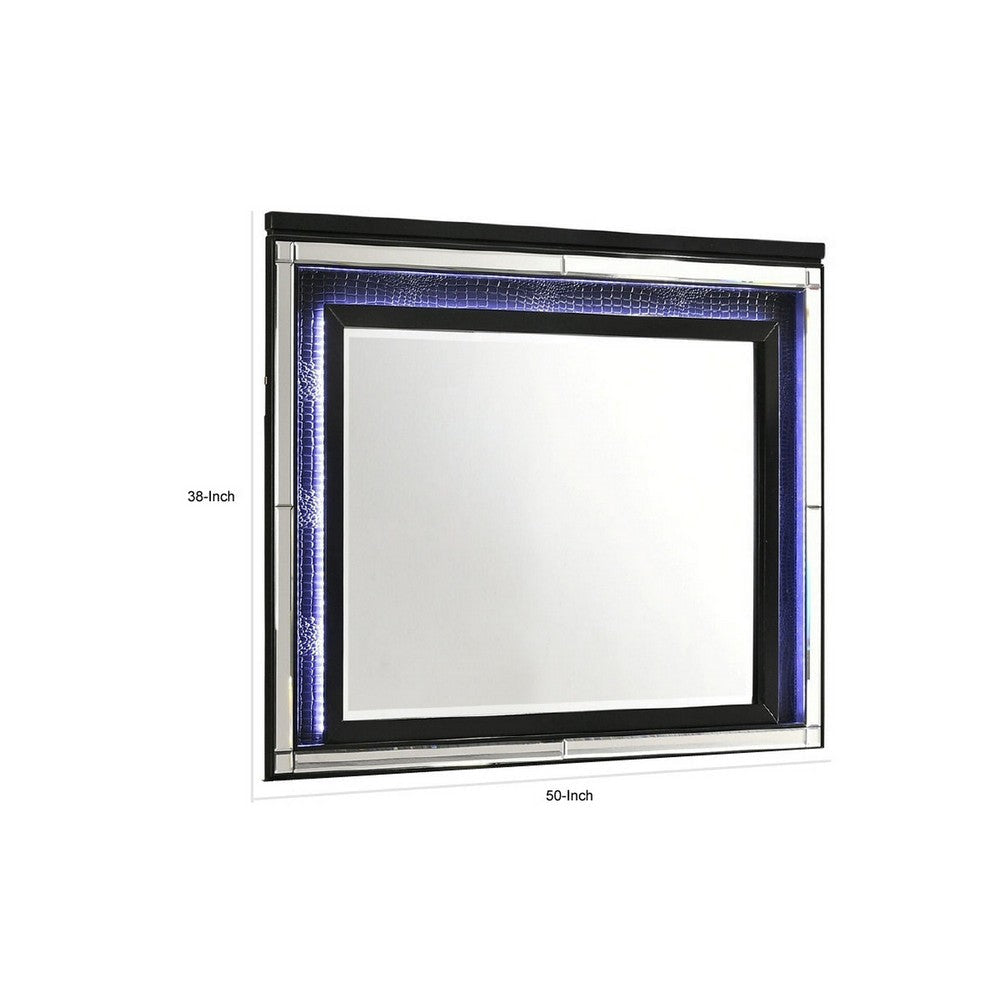 Kya Vanity Mirror | 38 x 50 | LED Lighting | Glam Black BM287975