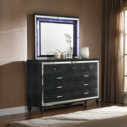 Kya Vanity Mirror | 38 x 50 | LED Lighting | Glam Black