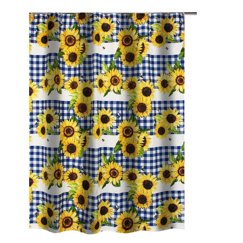 Oslo Shower Curtain | 72" | Sunflower Plaid Print | Yellow