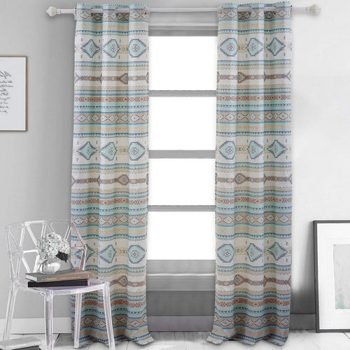 Kiev Curtain Panels | 84" | Blue Southwest Design | Grommets