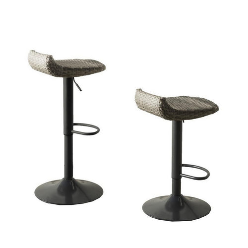 Max Outdoor Barstool Set of 2 | 34" | Foldable | Gray Wicker