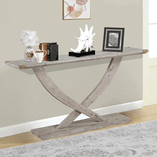 Kit Console Table | 57" | Cross Legs | Acacia Wood | Gray