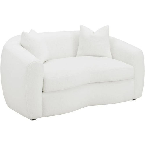 Viola Loveseat | 68" | Retro Curved | Boucle Fabric | White