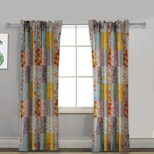 Turin Window Curtains | 63" | Patchwork | Brushed Microfiber