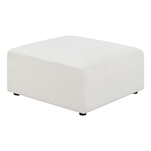 35 Inch Ottoman with Performance Fabric, Sinuous Spring Cushioning, White